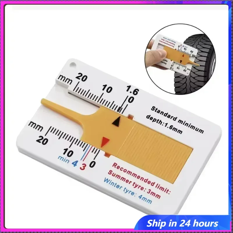 

0-20mm Auto Car Tyre Tread Depthometer Depth Indicator Gauge Gage Motorcycle Trailer Van Wheel Measure Tool Measrement Supplies