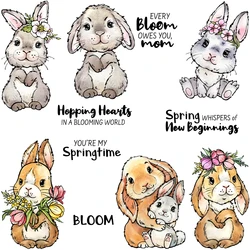 Mangocraft Happy Easter Rabbit Cute Bunny Cutting Dies Clear Stamp DIY Scrapbooking Metal Dies Silicone Stamp For Cards Albums