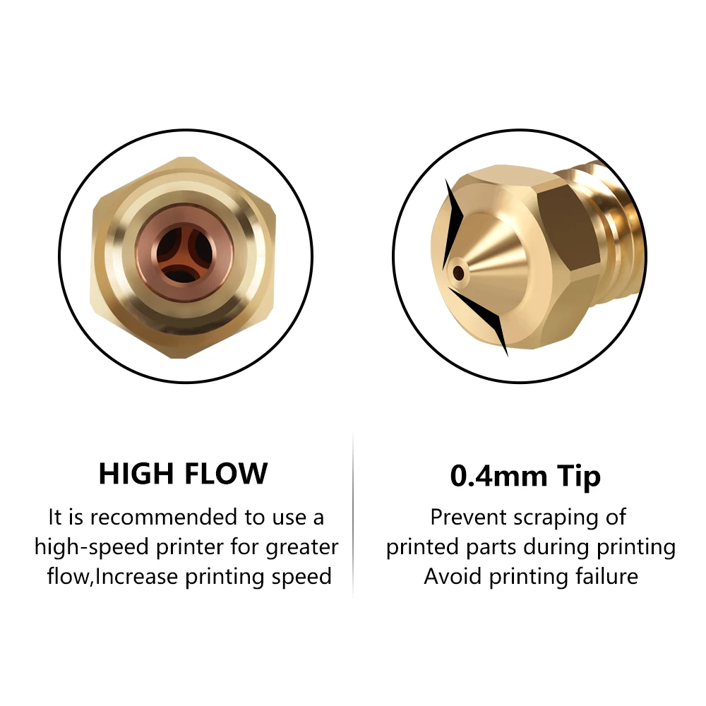 Peças da impressora 3D para artilharia lateral, X1, X2, Genius Pro, Vyper, clone, CHT, bico do vulcão, alto fluxo, três olhos, aço duro, latão