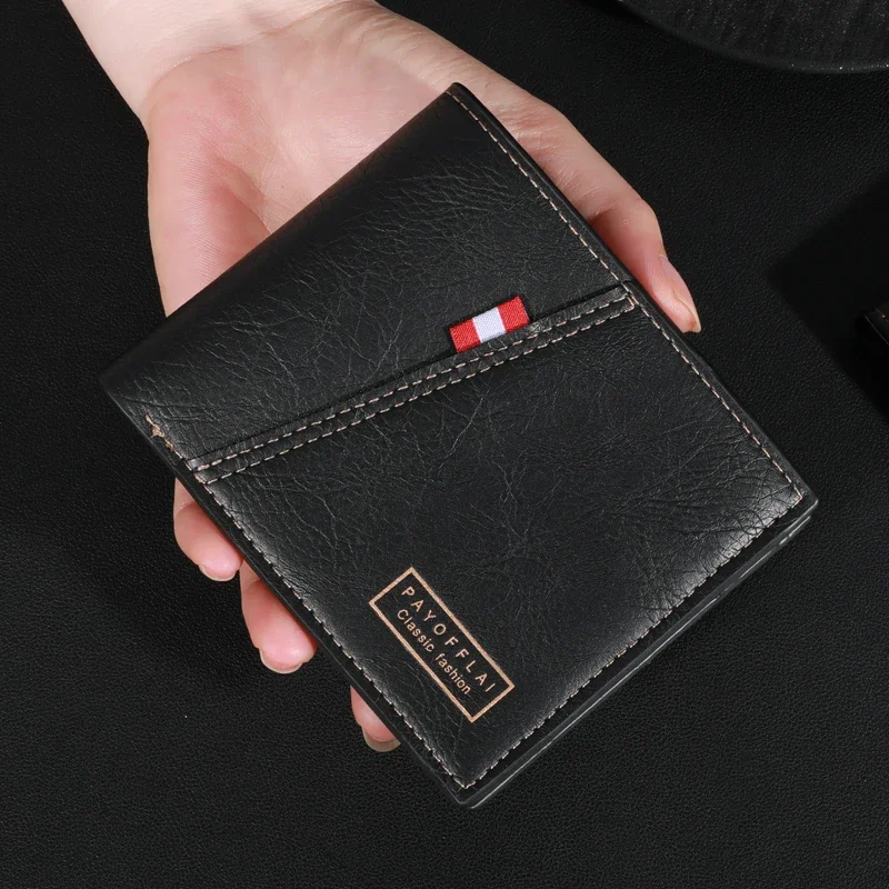 Mens PU Wallet - Convenient Drivers License Holder with Multiple Card Slots for Everyday Casual Use - Durable and Space-Saving