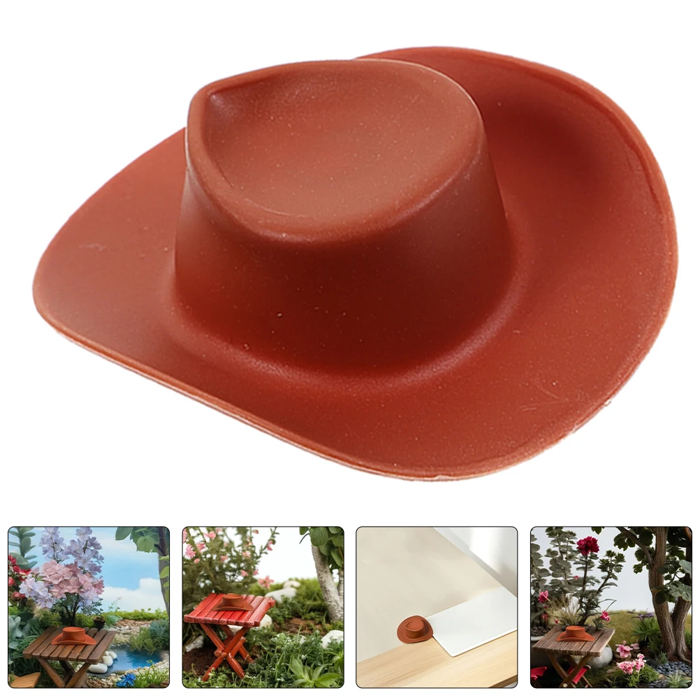 

60 Pcs Western Cowboy Hat Cupcake Topper Mini Hats Dollhouse Brown Cowgirl Party Decoration for