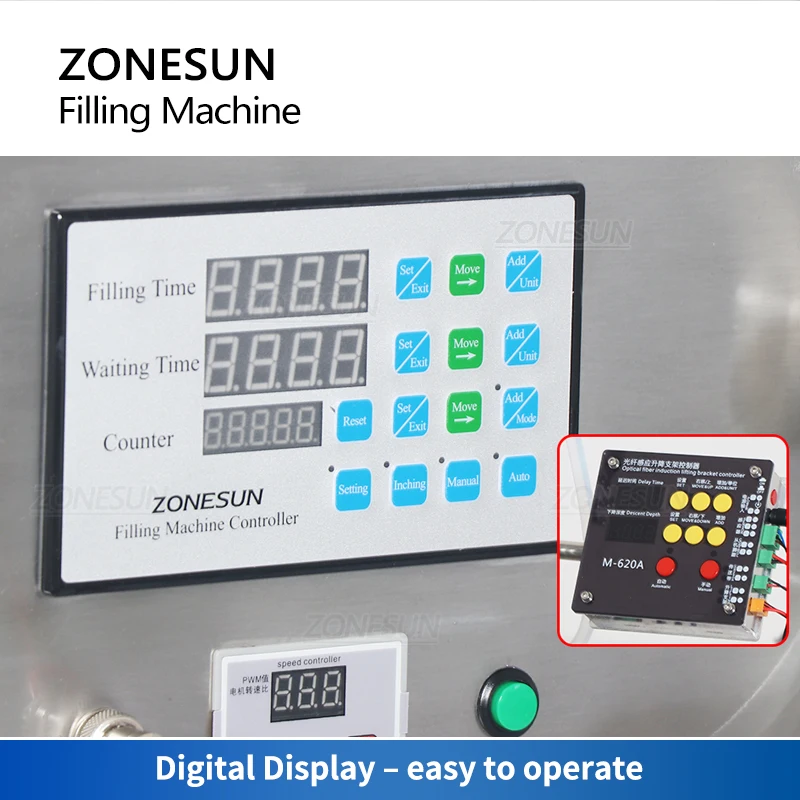 ZONESUN Filling Machine Line Automatic ZS-DTMP1D Single Diving Nozzle Magnetic Pump Liquid Cosmetics Beverage Production