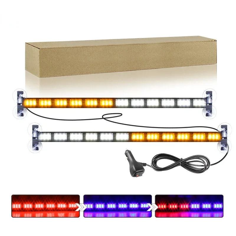 Multi Functional Color Changing Bar Light LED Strobe Warning Light Car Truck 1 Trailer 2 Burst Long Strip Light