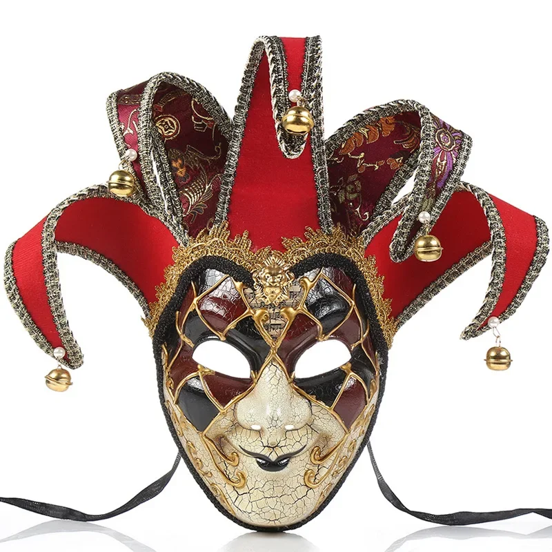 Venetian Mask Jester-Mask Wall-Decor Collection Full Face Mask Man Nice Carnival Mardi Gras Masks Masquerade Mask for Halloween