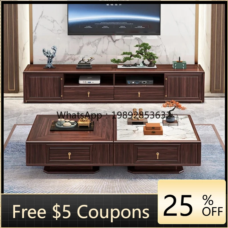 

Журнальный столик из цельного дерева WW, комбинированный светильник для гостиной, роскошная мебель высокого класса, журнальный столик