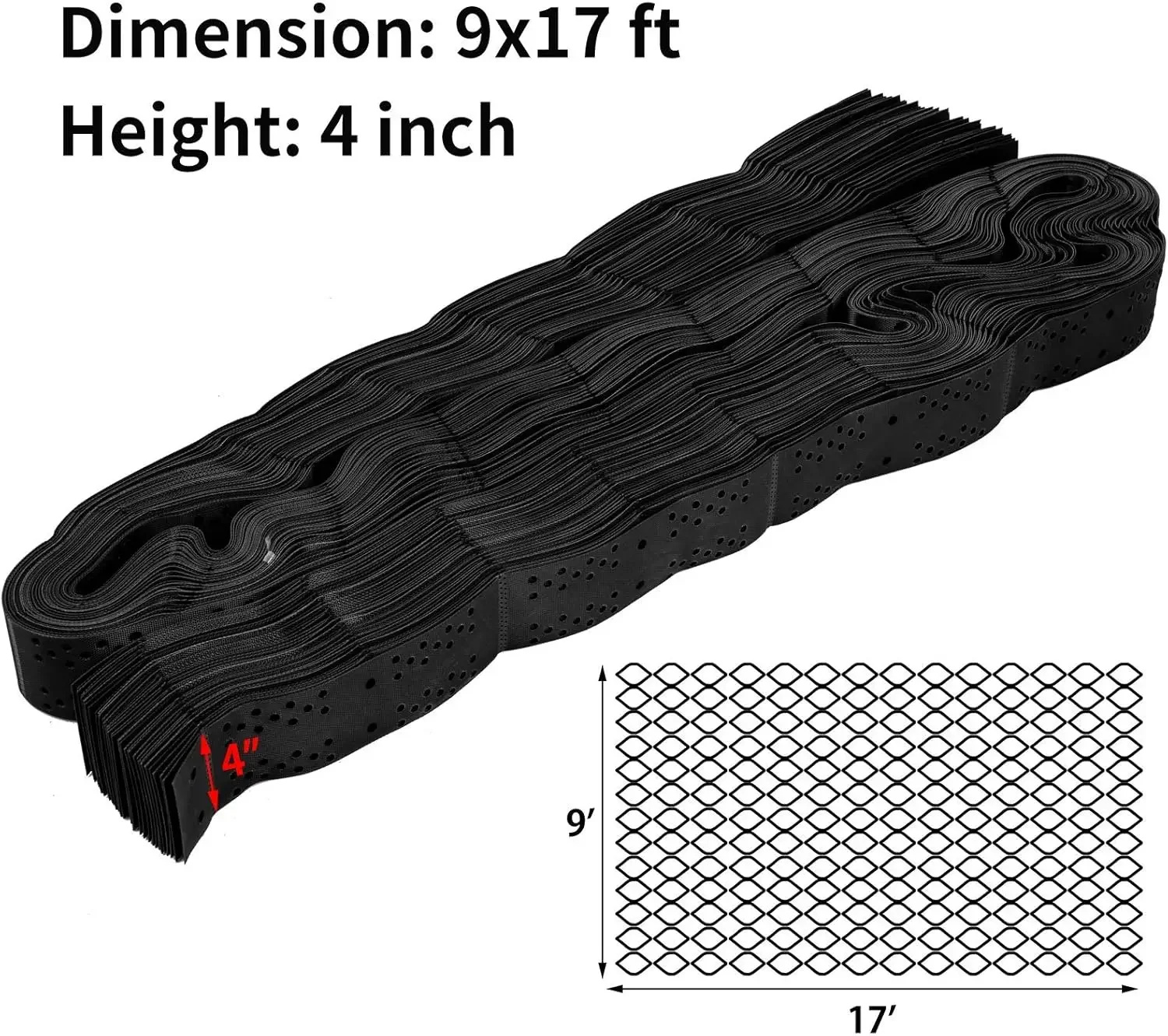 Geo Grid Ground 9x17 футов, Geo Cell толщиной 4 дюйма, гравийный материал HDPE, стабилизация заземления, 1885 фунтов на кв.