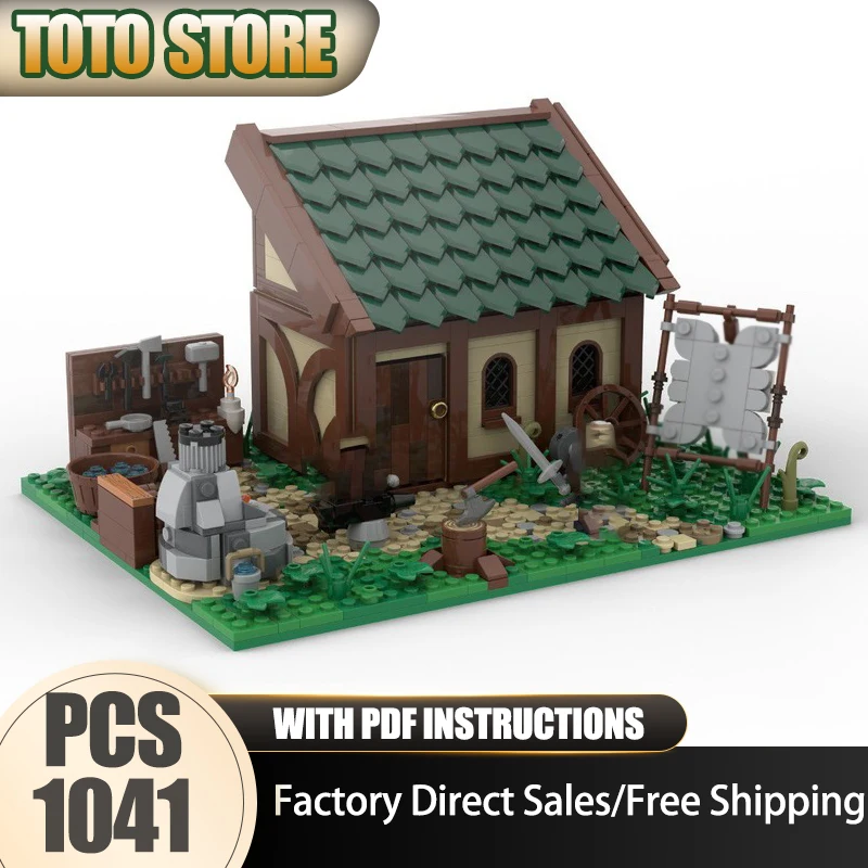 

Medieval Castle Moc Building Blocks Modular Blacksmith house The Witcher Model Technology Brick Assembly Construction Toy Gits