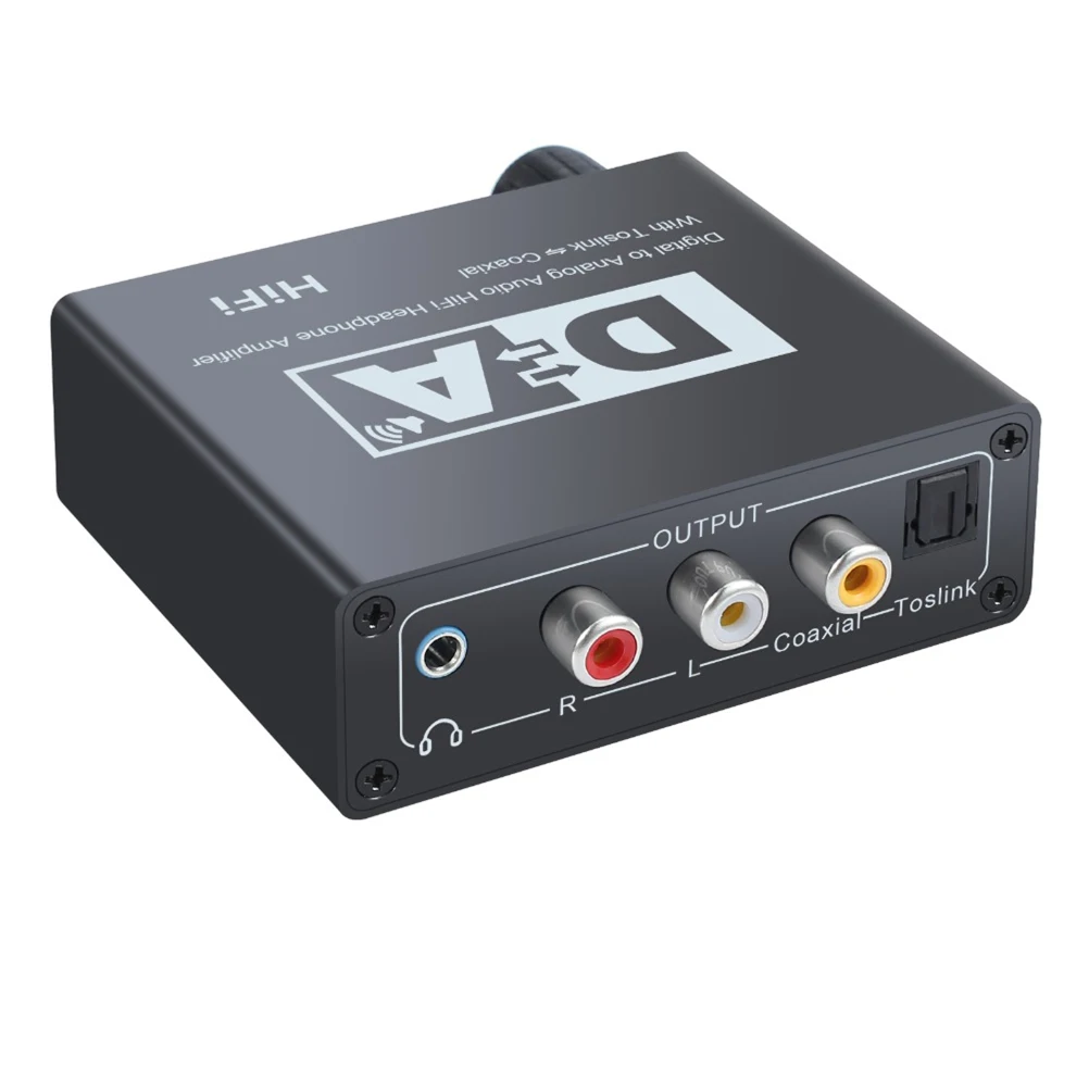 

Digital Audio Optical Fiber Adapter to Analog 24-Bit SPDIF Input 192kHz High-Fidelity Volume Adjustable for 16-300 Ohm