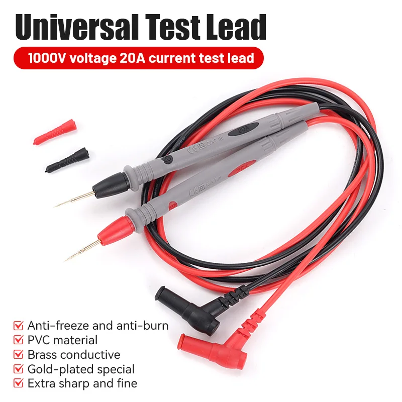 Universal Multifunctional Measuring Meter Probe Pen Wire 1000V20A Extended Multimeter Ultra Sharp Stainless Steel Probe Kit