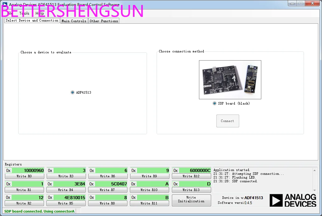 ADF41513 Register Configurator USB-SDP-S