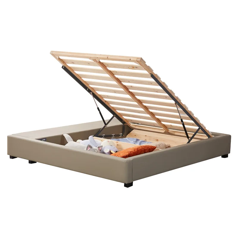 

Bedless storage bedstead Solid wood multifunctional storage bed without backrest is light and luxurious and minimalist floor tat