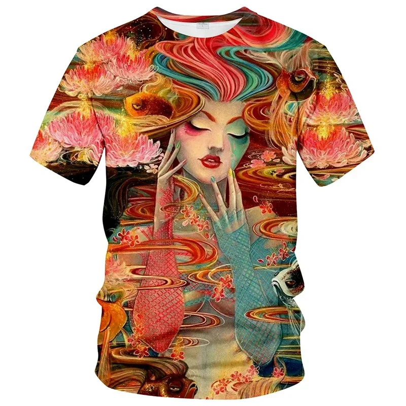 Abstract Phoenix Graphic T Shirt for Men 3D Printed Colorful Streetwear T-shirt y2k Tops Womens Clothing Funny Kids Fashion Tops