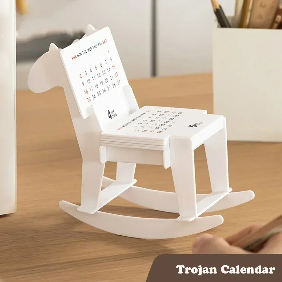 1Pc2025 desk calendar 3D three-dimensional desktop ornament monthly calendar, personalized Trojan turning page desktop calendar