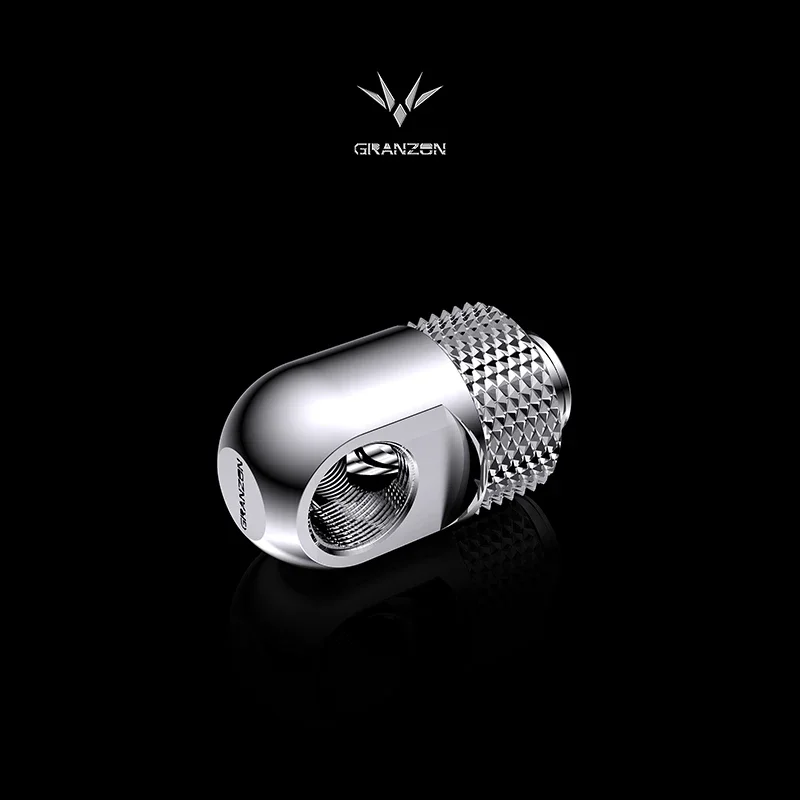 Bykski Granzon G1/4'' 90 Degree Rotary Elbow Fitting / Connector Adapter PC Water Cooling Accessories Black Silver / GD-90