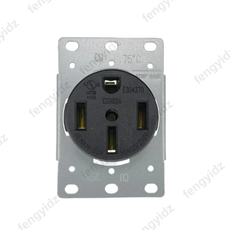 American 250V 50A 4 hole NEMA 14-50R US Generator outlet Anti-off industry power socket plug inline wire connector