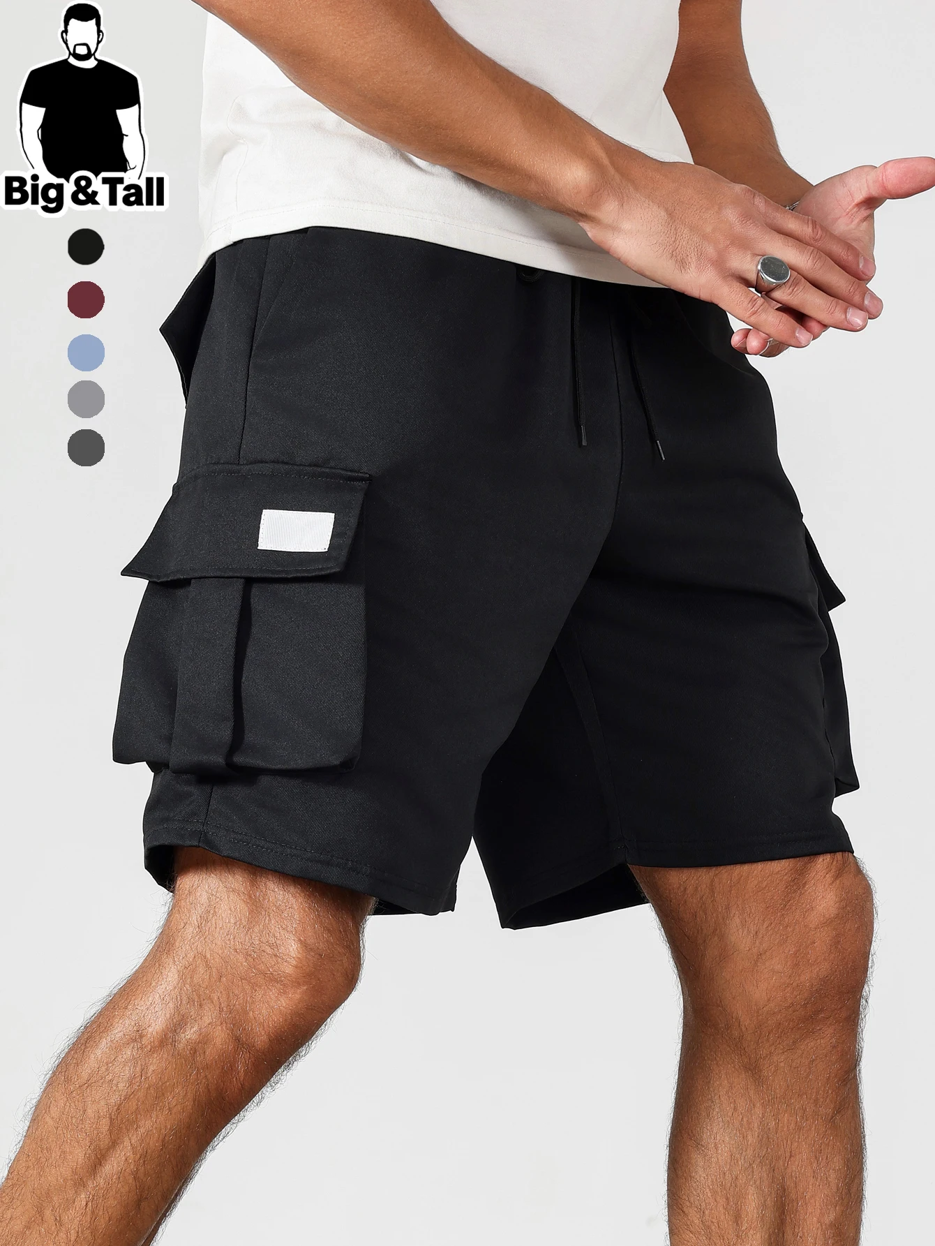 

plus Size Men's Casual Fashion Shorts with Side Flip Pocket Design Five-Quarter Length for Summer Comfortable Street Style Essen