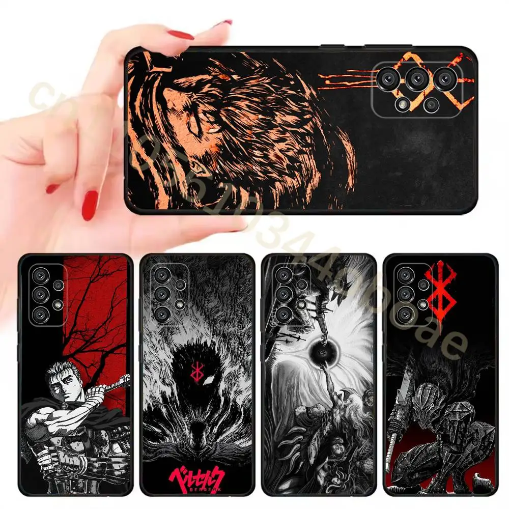 Manga B- Berserk Comic Phone Case For Samsung Galaxy A13,21s,22,31,32,52,53,71,80,A91 Soft Black Cover