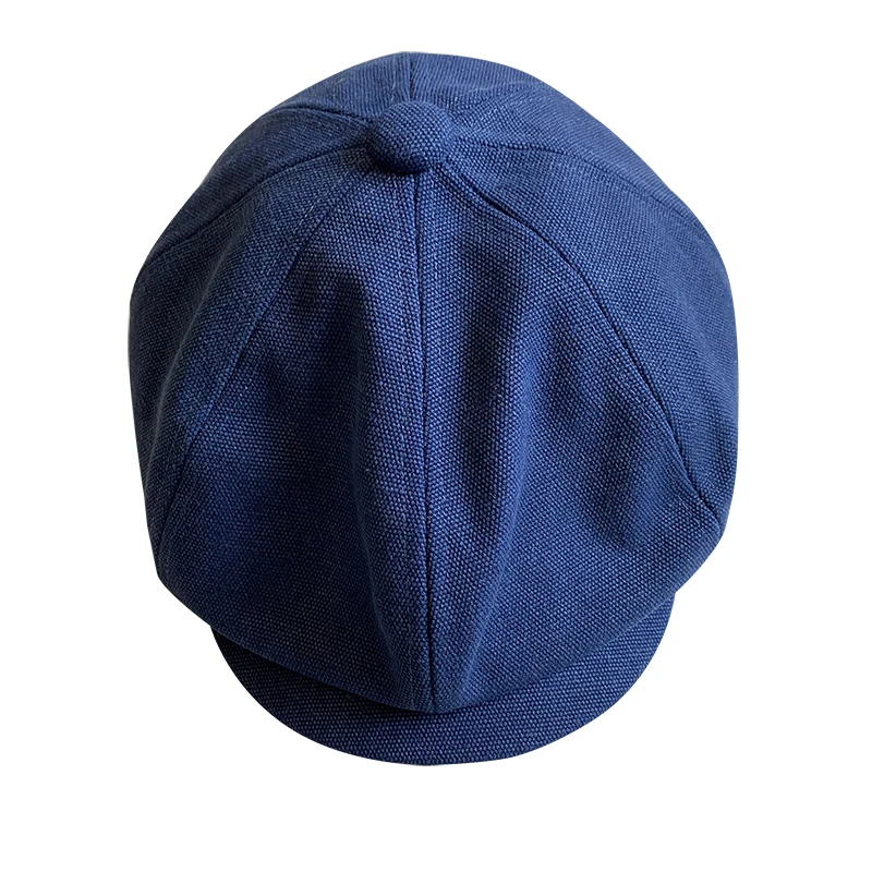 Men Vintage Cotton Bakerboy Caps Newsboy Hat Spring and Autumn Women Lightweight Breathable Flat Hat Beret Hats Blue Grey BJM53