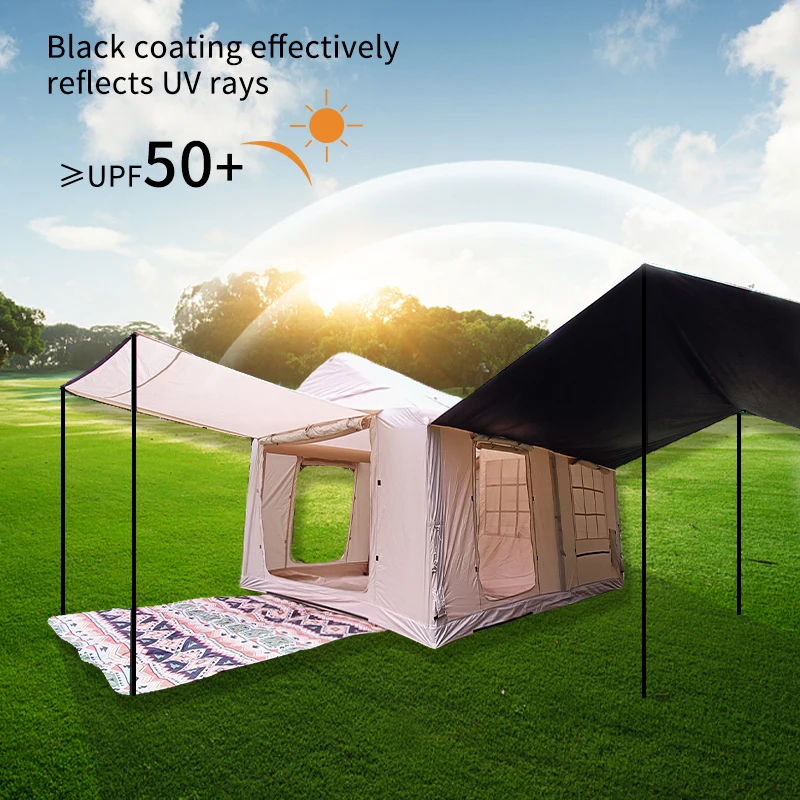 Надувные палатки на квадратных футах 129,16 с дымоходом, быстрая установка, водонепроницаемая воздушная палатка для кемпинга для взрослых