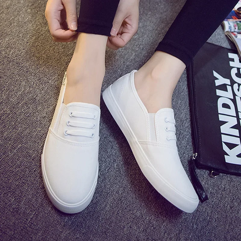 New Casual Canvas Shoes Ladies High-quality Flat White One Pedal Lazy Designer Zapatillas De Deporte Tenis Masculino Sneakers