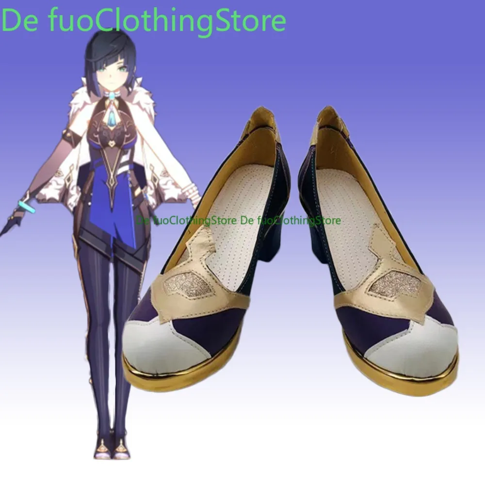 DefuoClothing Genshin Impact Yelan أحذية كوسبلاي أحذية مؤتمرات أنيمي لعبة الرسوم المتحركة أحذية وأحذية لعب الأدوار لحفلات الهالوين