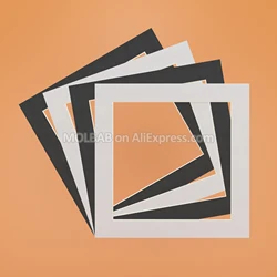 Square Photo Mats 8/10/12/14/16 Inch White/Black Textured Surface Paperboard Mounts For Picture Frame Mounting Décor 12PCS/Lot