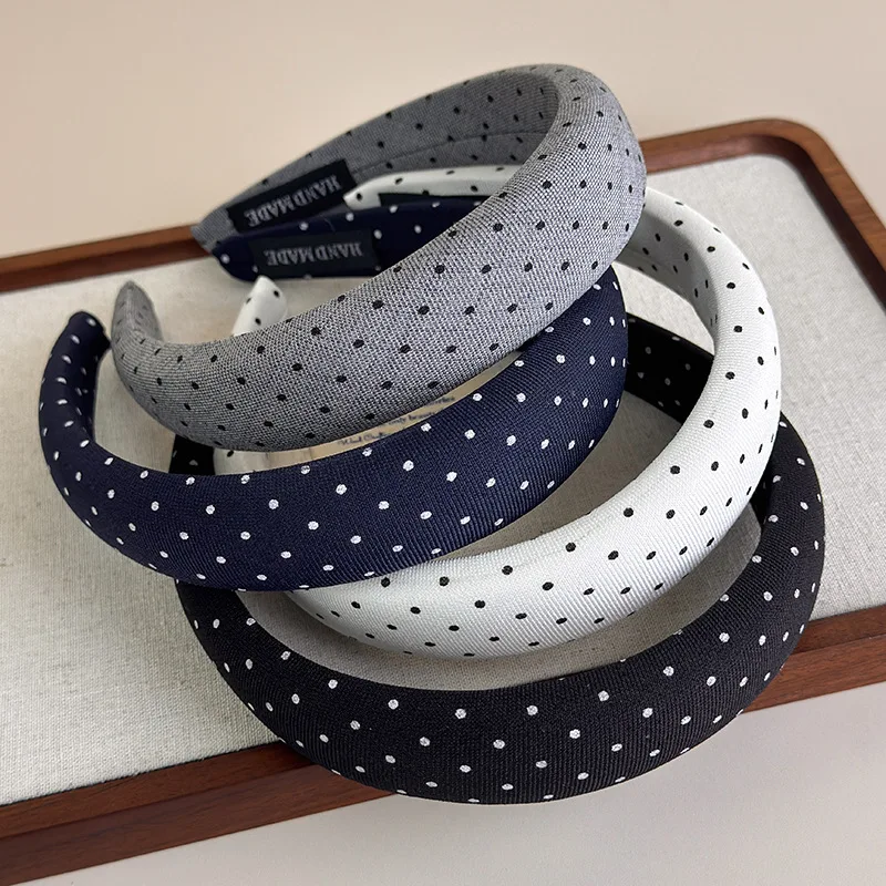 Polka Dot Haarband Haarbänder für Frauen Mädchen Make-up Gesichtswäsche Stirnband Breites Haarband Weibliche Kopfbedeckung Haarschmuck Kopfschmuck