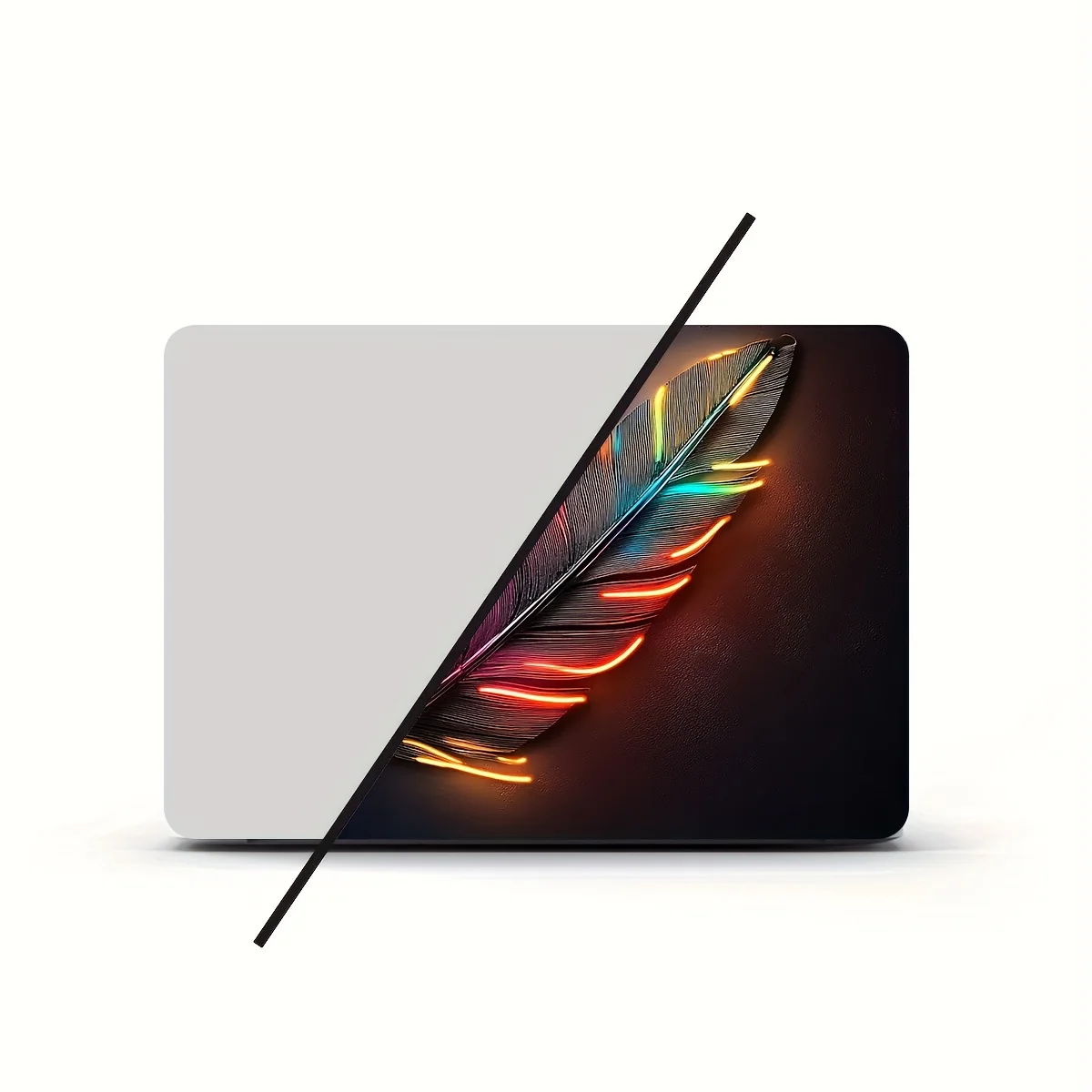 2 Pack Vivid Feather Design Notebook Art Decals  Vinyl Skin Stickers Waterproof and Scratch Resistant Ideal for Laptops