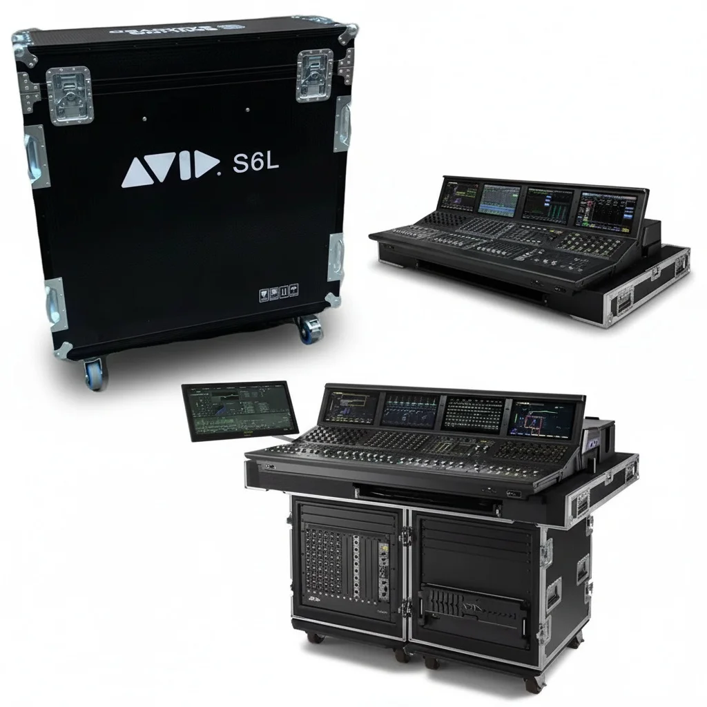 Custom Mixer Flight Case, Aluminum Audio Console Road Case with Wheels and Doghouse, fit for AVID Venue S6L 48D 32D 24D 24C 16C