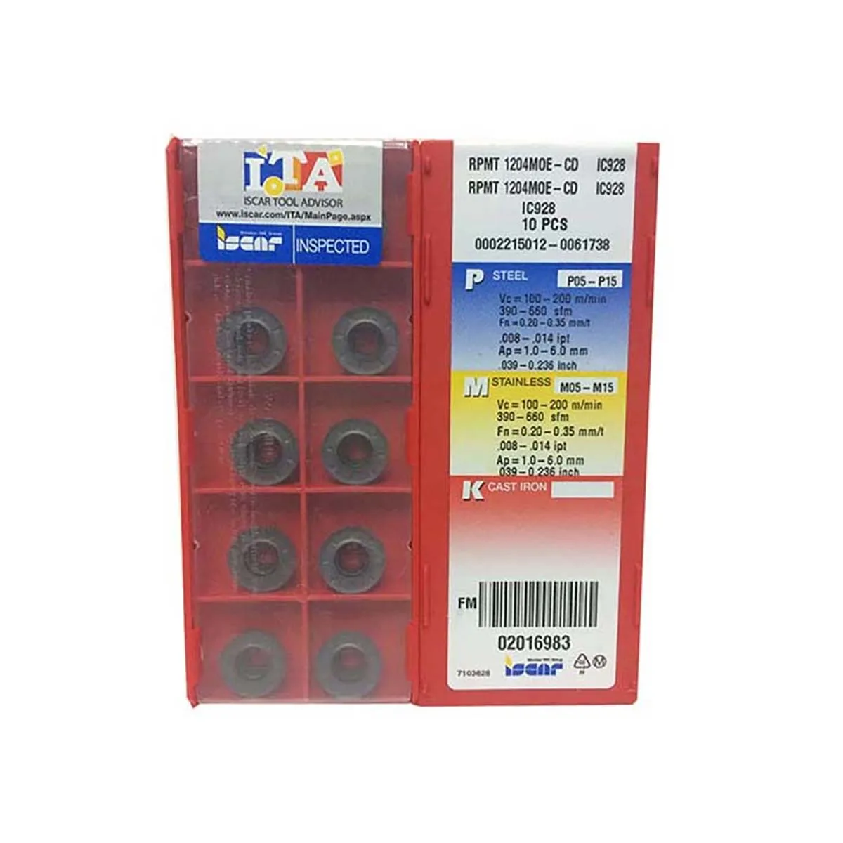 `ISCAR IC928 Coated RPMT10T3MOE CD Positive Round Button Carbide Insert For CNC Milling & Turning Metal Machining
