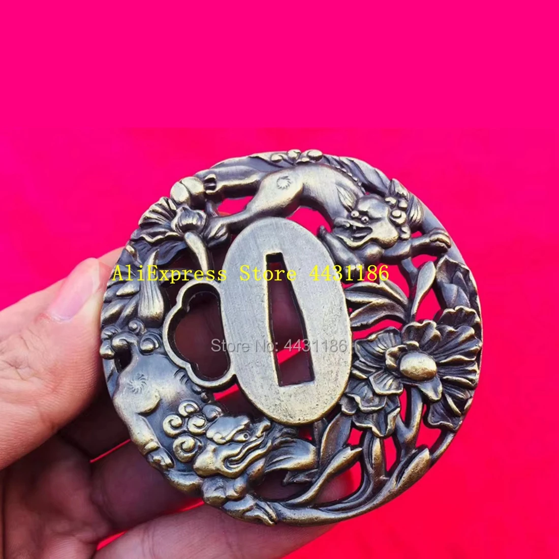 A Set Japanese Samurai Sword Guard Alloy Tsuba Fuchi Kashira Menuki For Katana/Wakizashi/Tanto Handguard Fittings