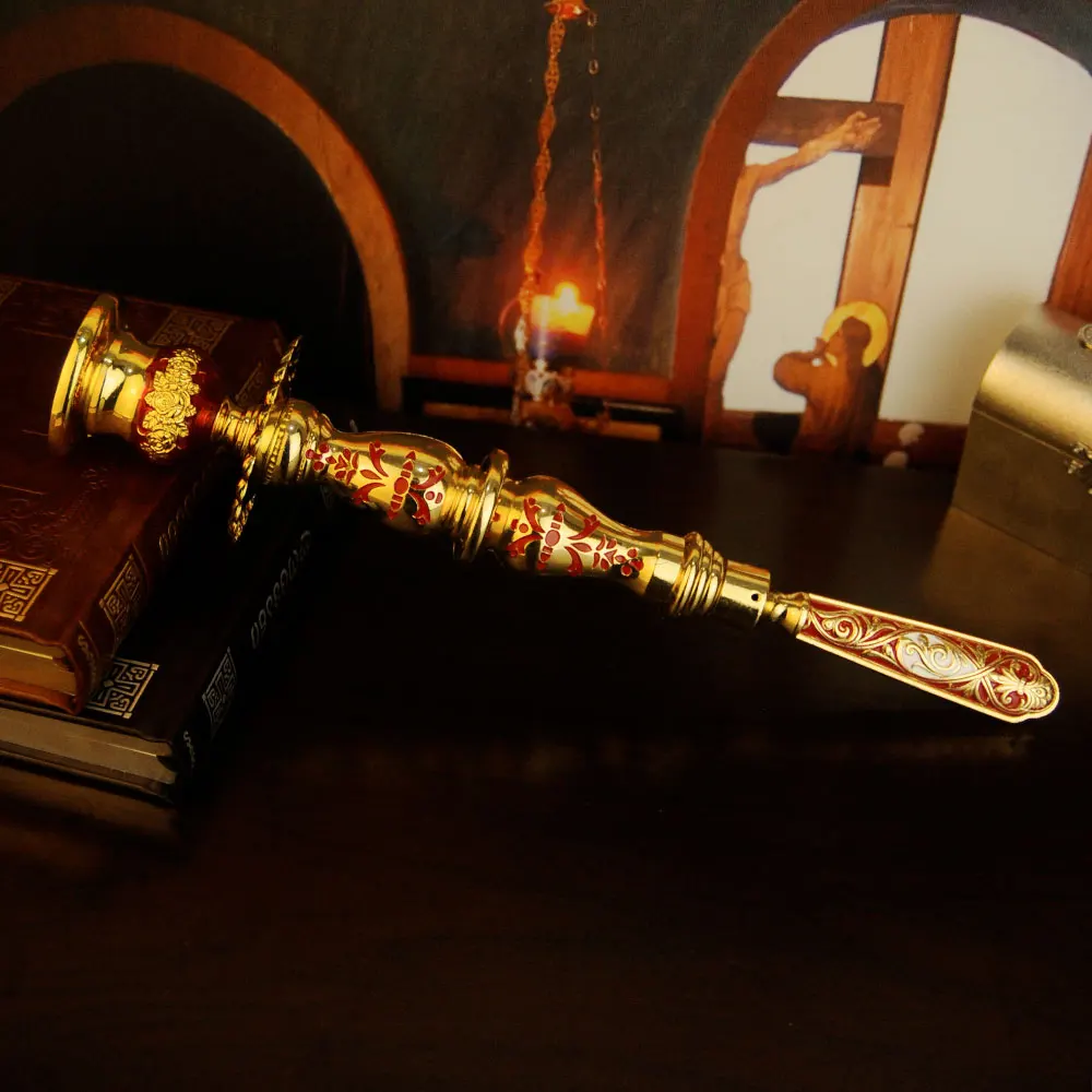 HTISOK Orthodoxe Kerze für Zuhause und Villa, Handgefertigte Kerzendekorationen, Komposit-Kerzenhalter, Wohnzimmerdekoration, Partydekoration – Detail 1