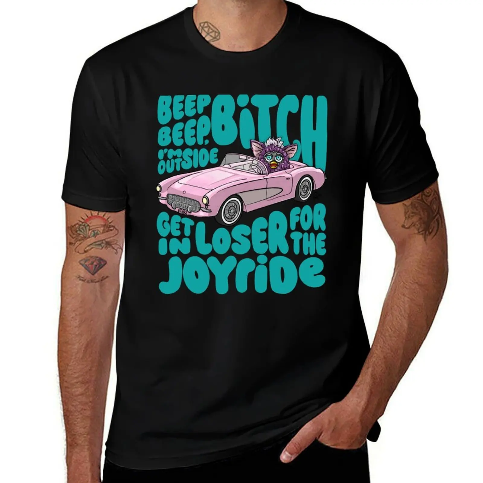 

Joyride with Furby T-Shirt Aesthetic clothing oversize t-shirts man customs design your own shirts graphic tee men tshirt