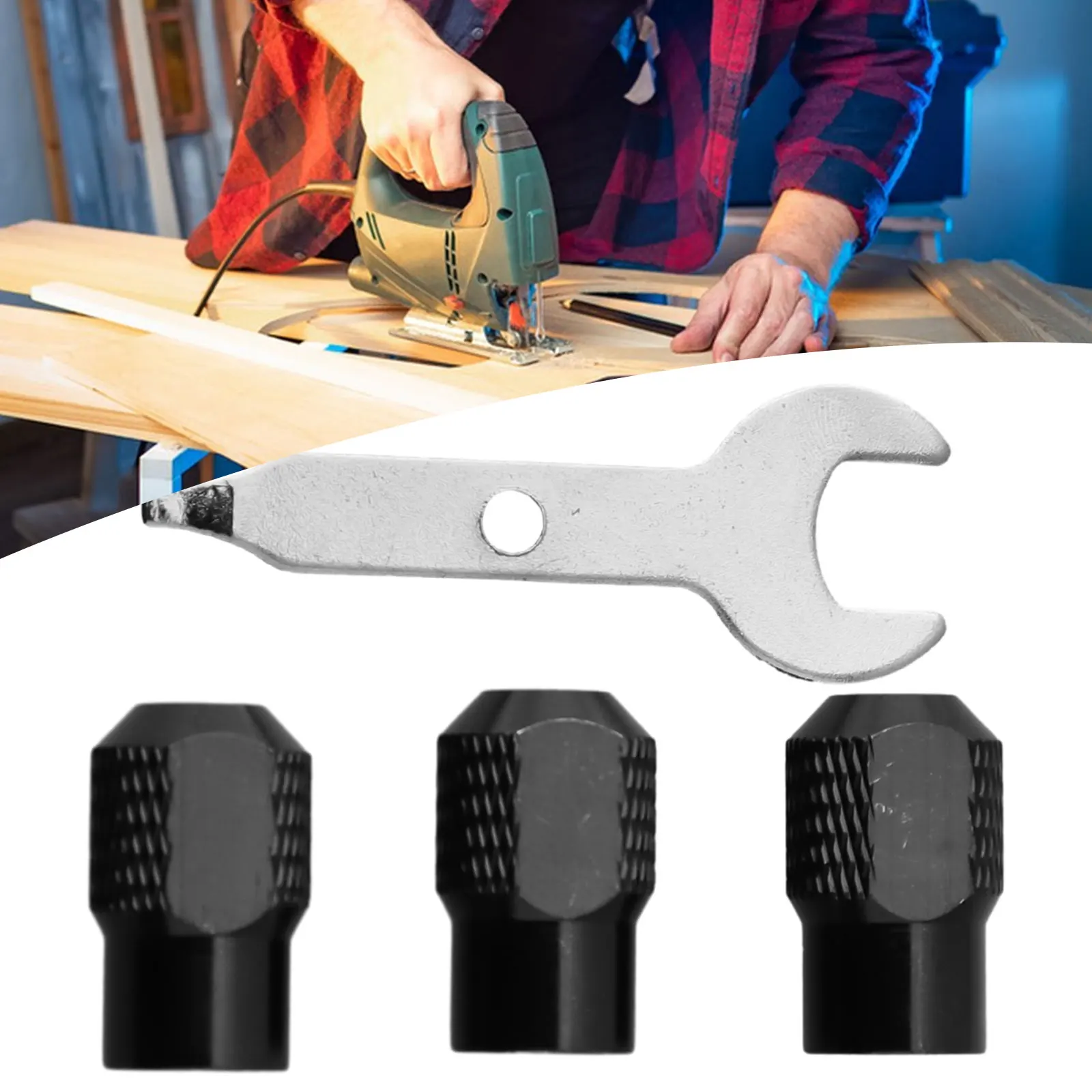 3pcs Drill Chuck 8x0.75mm Chuck Nut With Wrench Zinc Alloy Drill Chuck For Accessories Rotary Tools Abrasive Tools Part