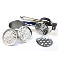 Stainless Steel Potato Ricer Manual Potato Masher With 3 Interchangeable Discs Fruit Juicer Lemon Squeezer