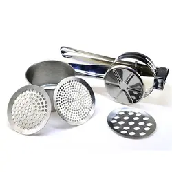 Stainless Steel Potato Ricer Manual Potato Masher With 3 Interchangeable Discs Fruit Juicer Lemon Squeezer