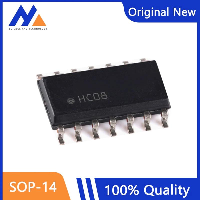 10-100PCS/LOT  HC08 SN74HC08PWR SOP-14 Four channel 2-input positive and gate mounted logic chip