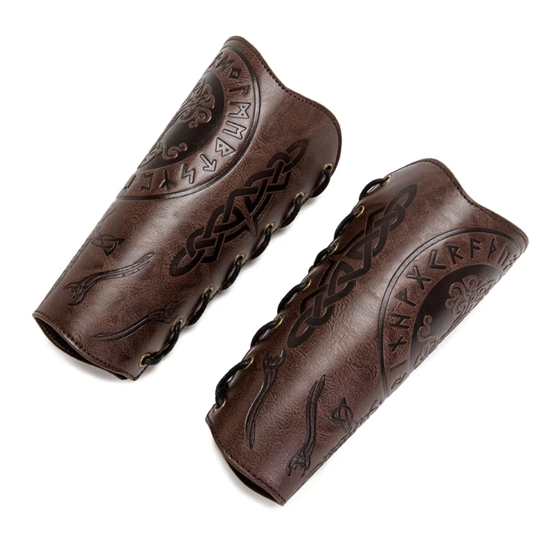 Roleplay Armband Stage Performers Arm Gauntlets dengan Embossing Arm Bracers Abad Pertengahan