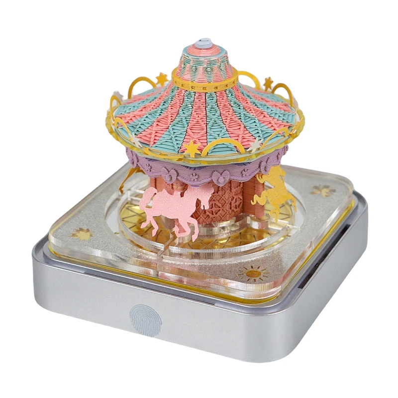 Creative 2025 Calendar Carousel Design 365 Date Calendar Ornament Home Desktop 3D Notepad With Light Gifts For Birthday