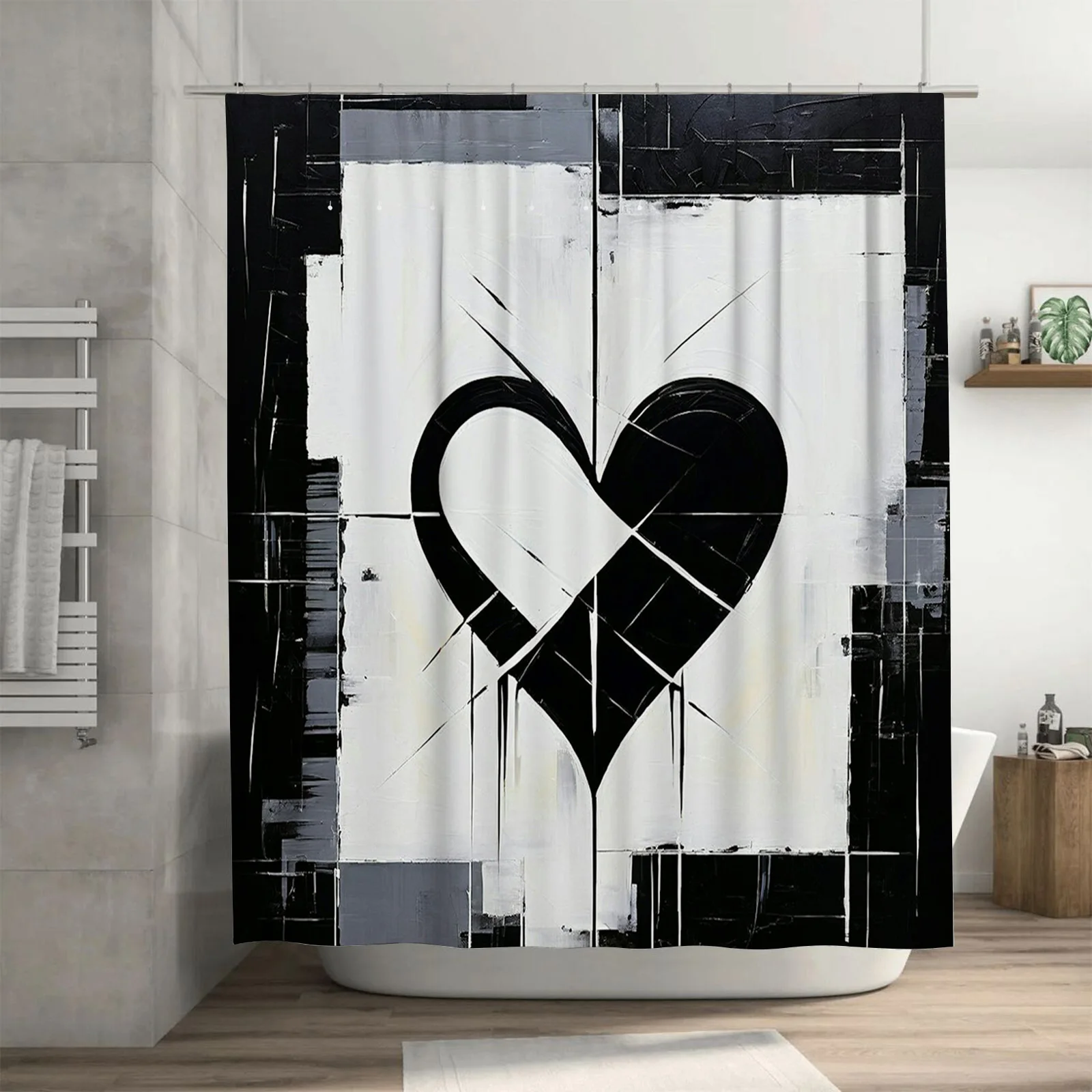 

Modern Minimalist Shower Curtain - Waterproof, Mildew-Resistant, Adds a Subtle Touch of Elegance to Your Bathroom