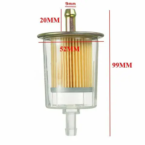 Large 9mm Fuel Filter Universal Inline for RV Gas Line Motorcycles Scooters