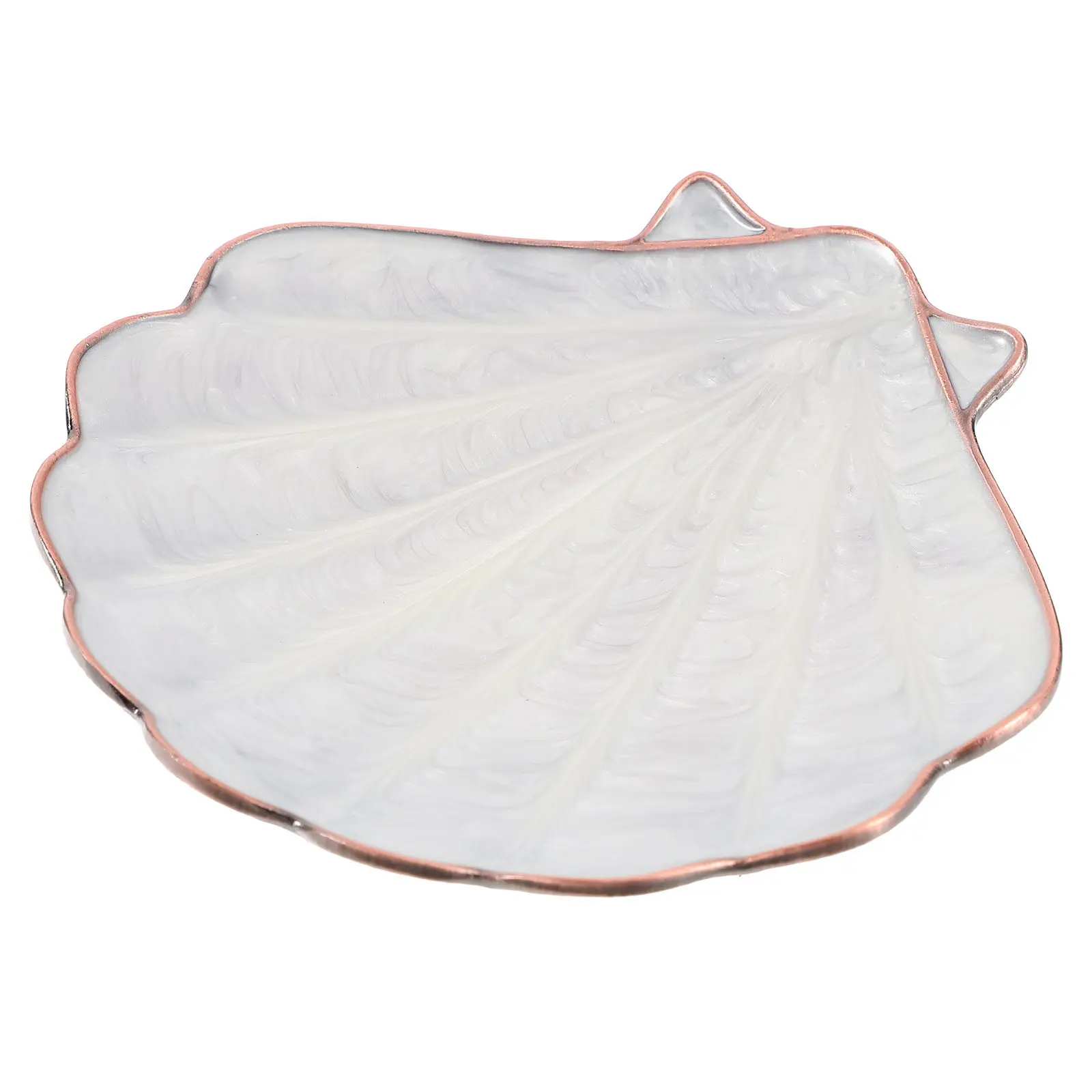 

Поднос для украшений в форме ракушки из медного сплава, портативный органайзер для колец, серег, ключей, браслетов, настольная тарелка для хранения