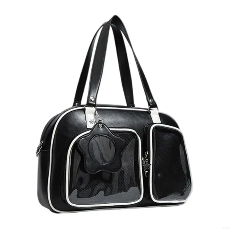 

Transparent Display Bag Spacious Underarm Bag Crossbody Purse Shoulder Bag PU Handbag For Fashion Enthusiasts 547A