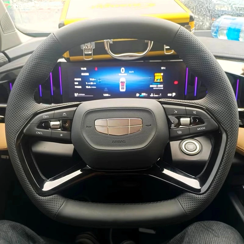 DIY all inclusive hand sewn steering wheel cover  For Geely Galaxy L6/L7/Boyu L Car handle cover Interior accessories