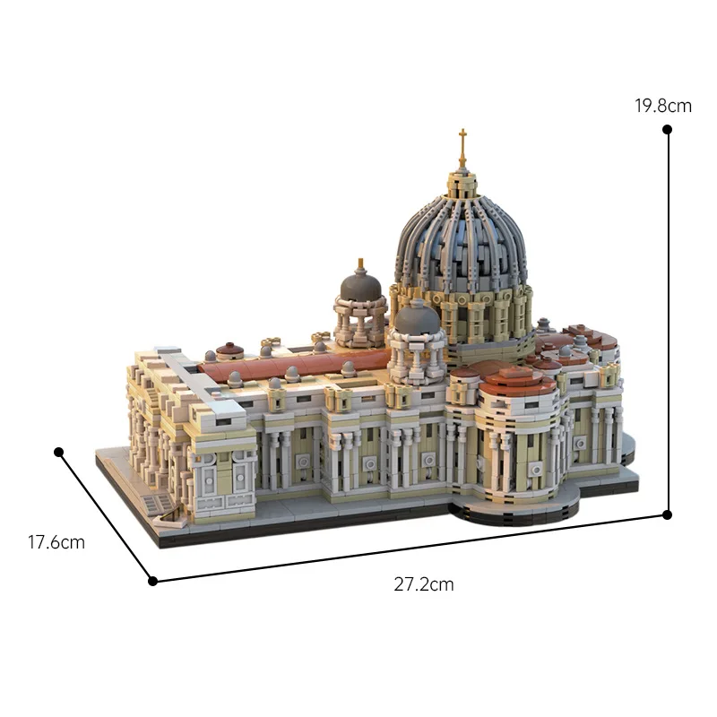 BuildMOC MOC Famous Church Architecture Building Blocks Model St PeterS Basilica Bricks DIY Assembled Toy For Children Gift