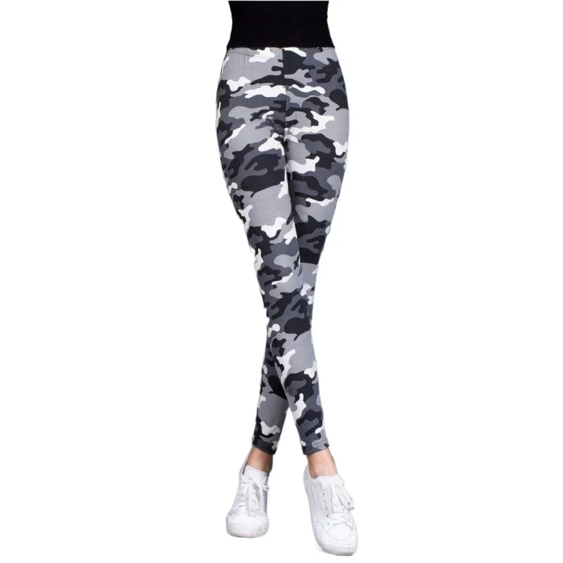 Camouflage Printed Leggings Army Green Sport Women Fitness Workout Pants Polyester Skinny Leggins Push Up Sexy Jegging