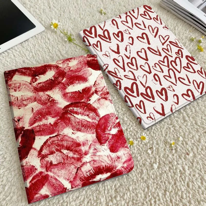 

Red Lipstick Kiss Print Tablet Case For Xiaomi Redmi Mini Pad SE K 2 4 5 6 7 8 2023 2025 11 8.8 11.2 10.1 Pro Gift