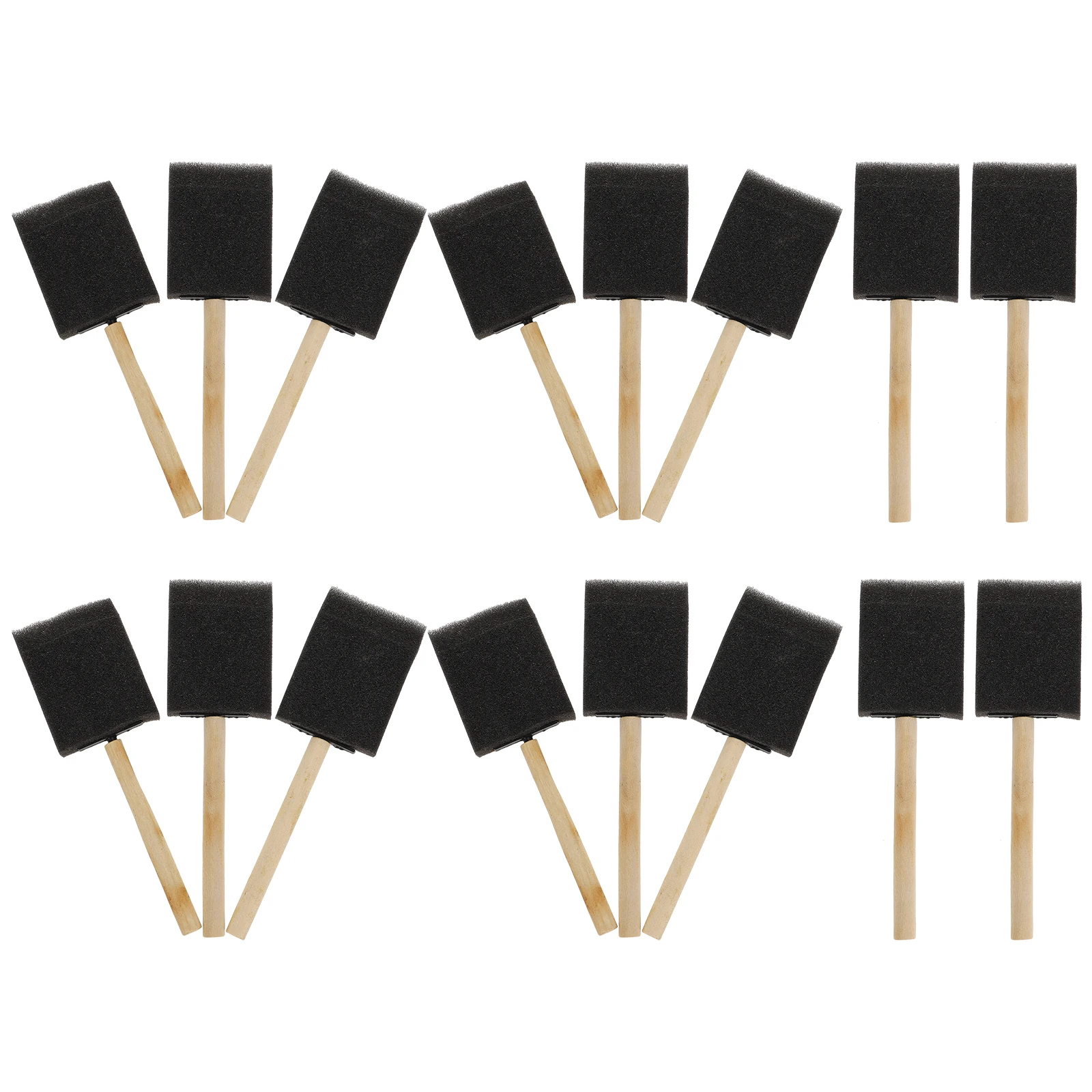 16pcs Sponge For Painting Paint Brushes Brushes 2 Inch Black Children Drawing Tools Watercolor Paint Supplies