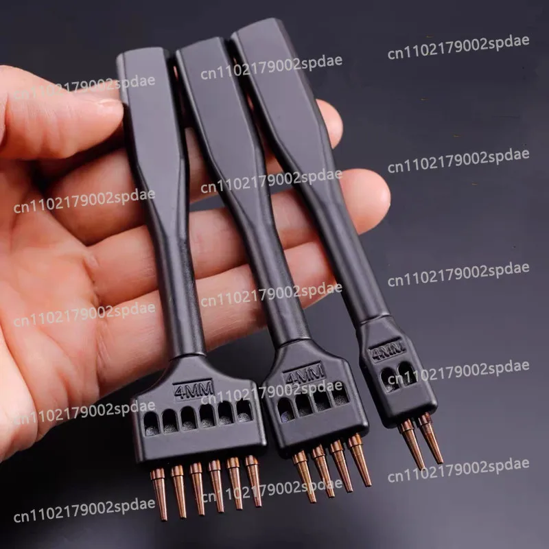 1.0mm Steel Leather Punch Set | 4-6mm Spacing Round Hole And Stitching Chisel | Pro Leathercraft Tools