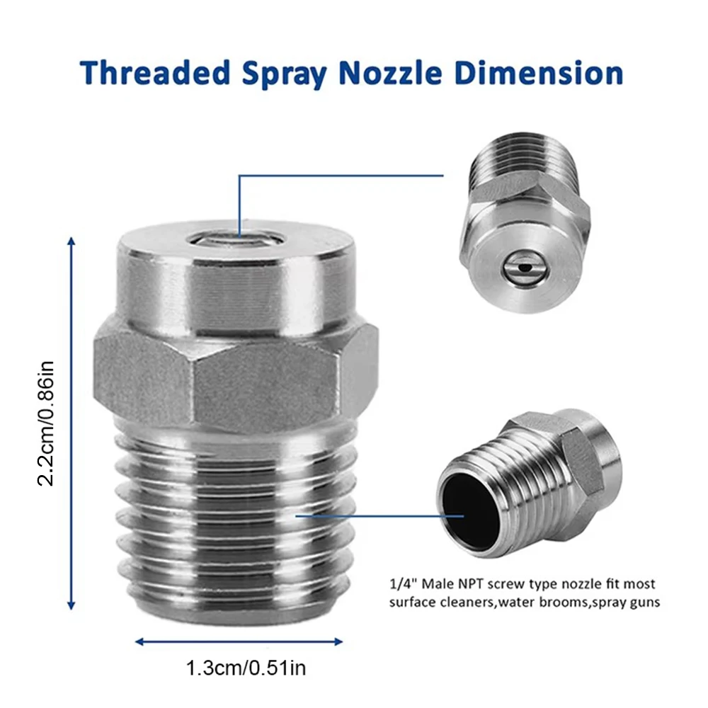 4Pcs Pressure Washer Nozzle Tips Replacement 1/4" NPT Thread High Pressure Washer Accessories for Chassis Surface Cleaning Mach image 3